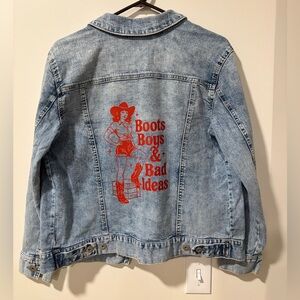 Upcycled Western Stretchy Denim Jacket